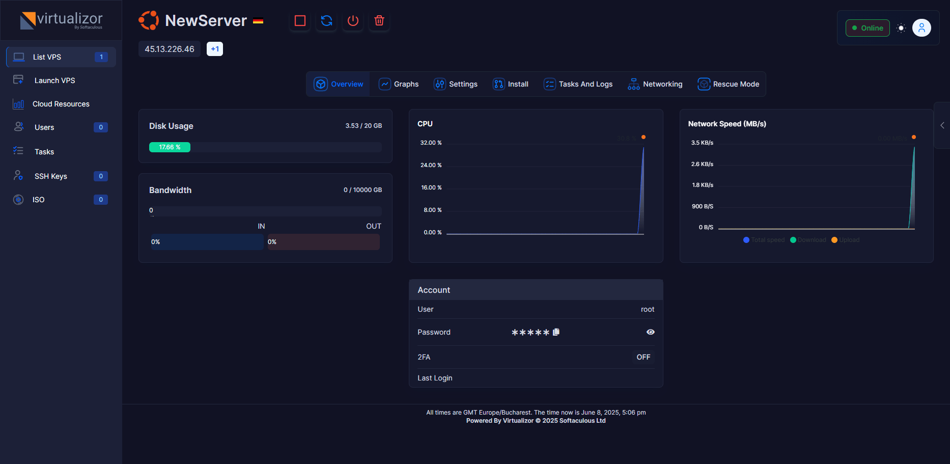 VPS Reseller Screenshot