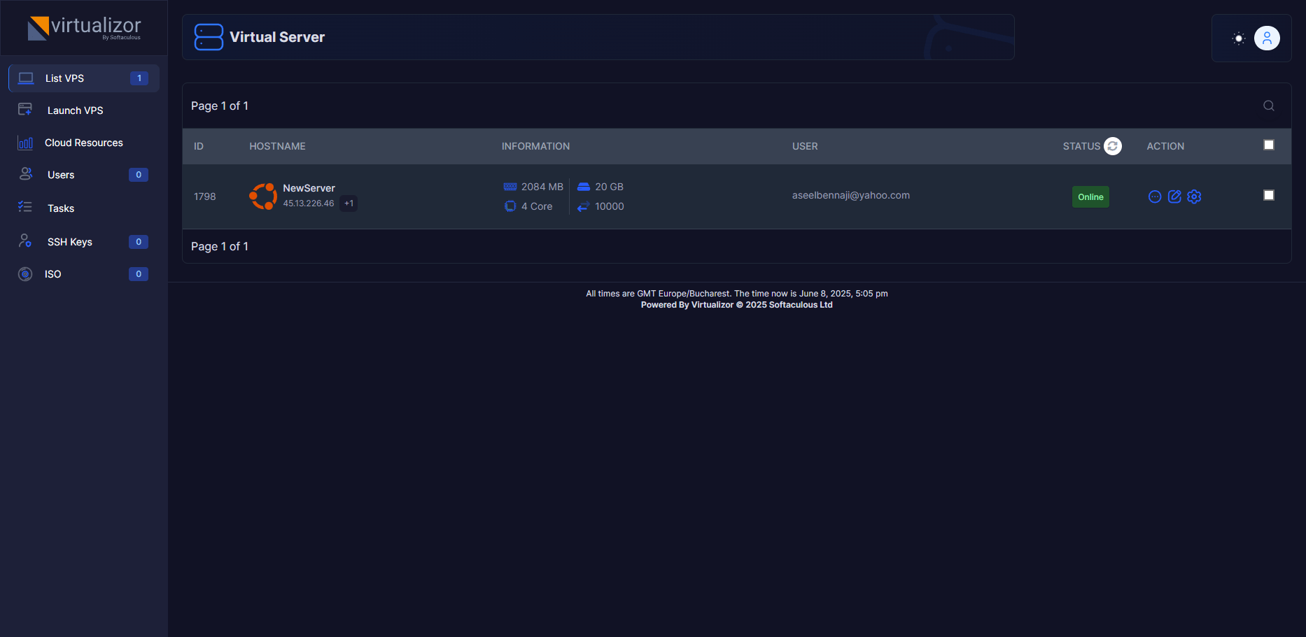 VPS Reseller Screenshot