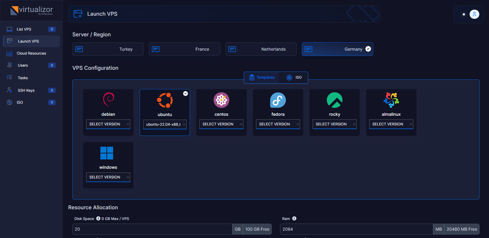VPS Reseller Screenshot